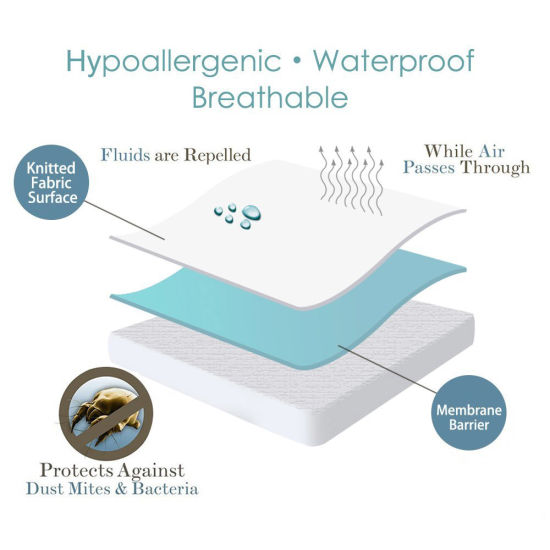 Protège-matelas imperméable 100 % coton de qualité supérieure Queen Size