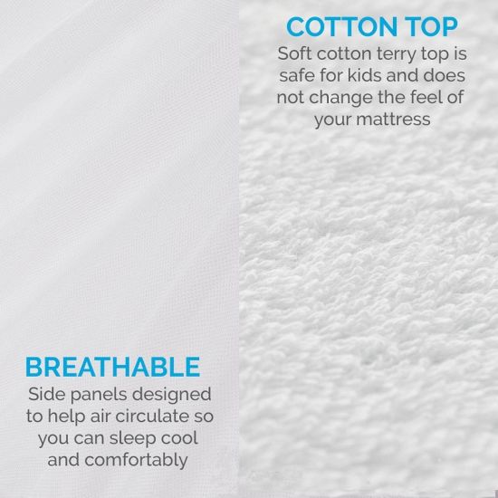 Protège-matelas imperméable en tissu éponge taille Queen